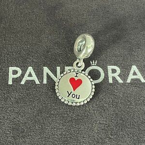 Pandora I Love You Charm Travel Charm|S925 Sterling Silver Jewelry with Gift Box